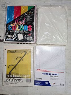 Ruled Filler Paper and Multi-Purpose Paper Bundle