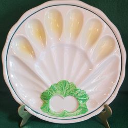 Japan Egg Plate Ceramic Platter Vintage Serveware Veggie Tray