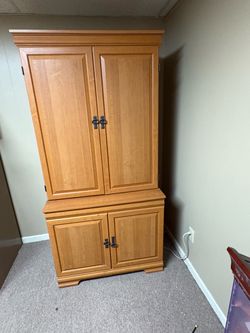 Wood Armoire Cabinet with Double Doors