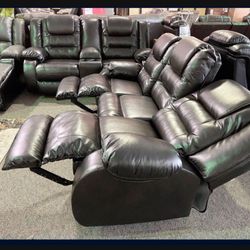 Brand New❇️ Black Vacherie Reclining Sofa✅  Delivery Available🚚 