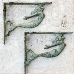 Brand New! {Set of 2}  7 7/8" Mermaid Shelf Brackets - Coastal - Nautical | SHIPPING IS AVAILABLE