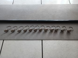 SHOWER CURTAIN BAR & HOOKS