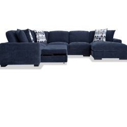 2 Piece Navy Blue Couch - 