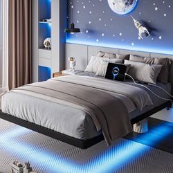 Twin Floating Bed Frame With Led Lights