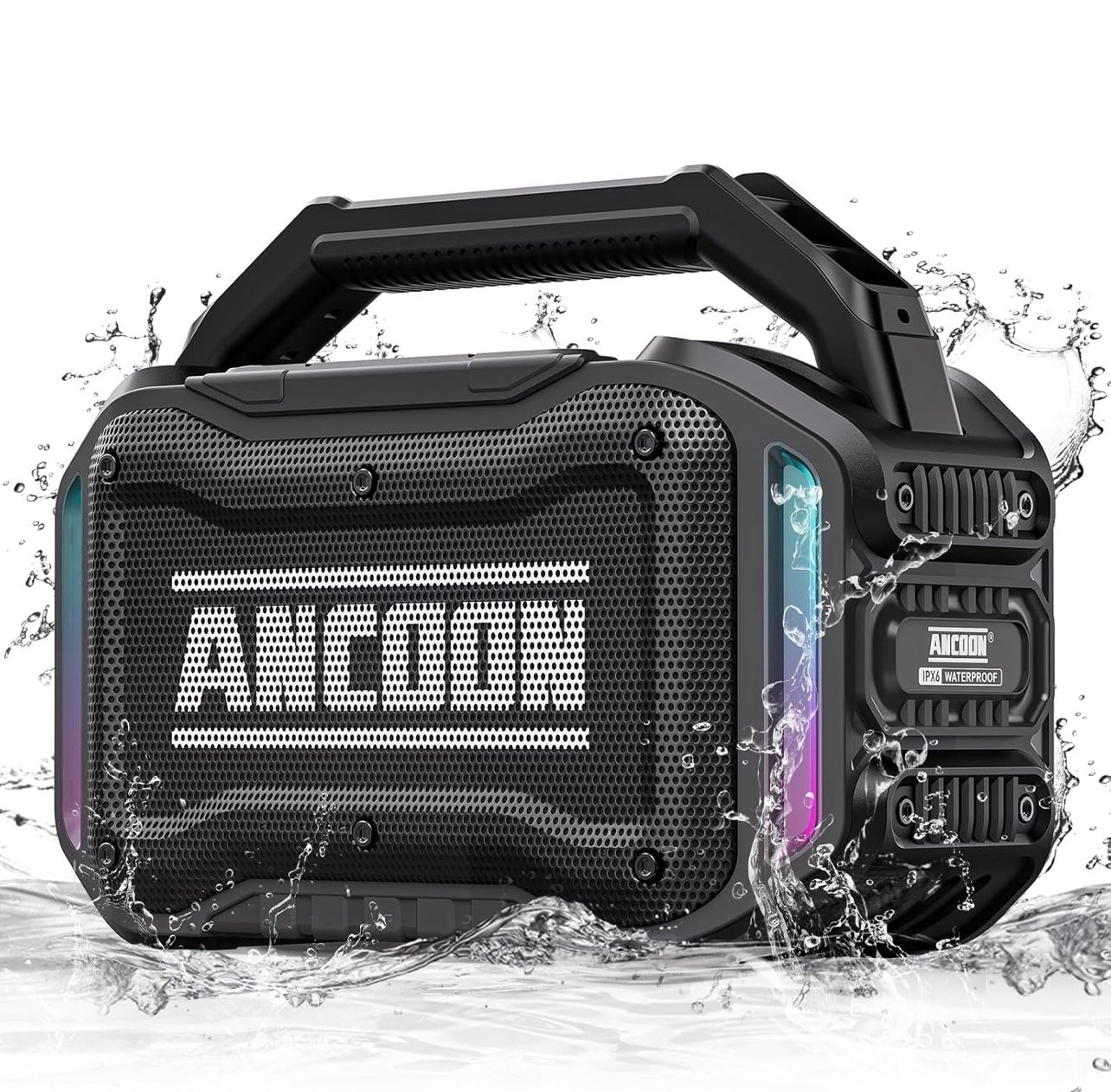 Speakers Bluetooth Wireless: 80W(Peak) Loud Speaker with Bass, 20H Playtime, IPX6 Waterproof, Large Jobsite Speakers for Work, Outdoor, Workshop, Gara