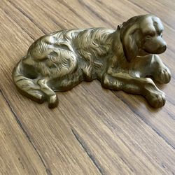 Vintage Brass Figural Dog Inkwell 