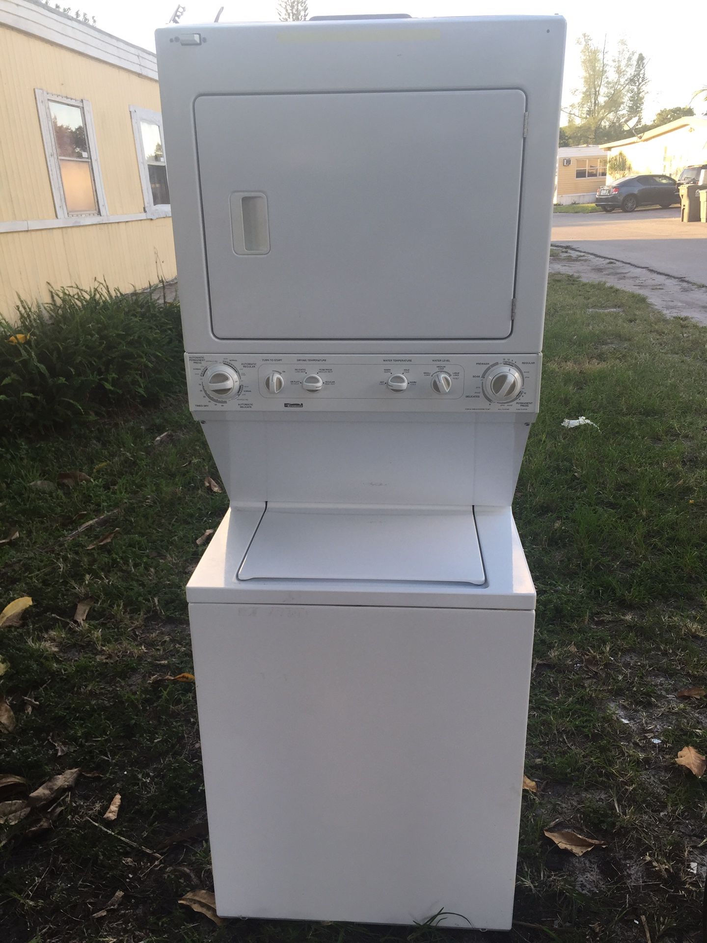 Washer and dryer stackable 27x75 work good