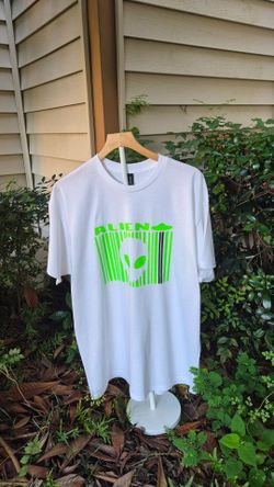 Alien Barcode Graphic T-Shirt White