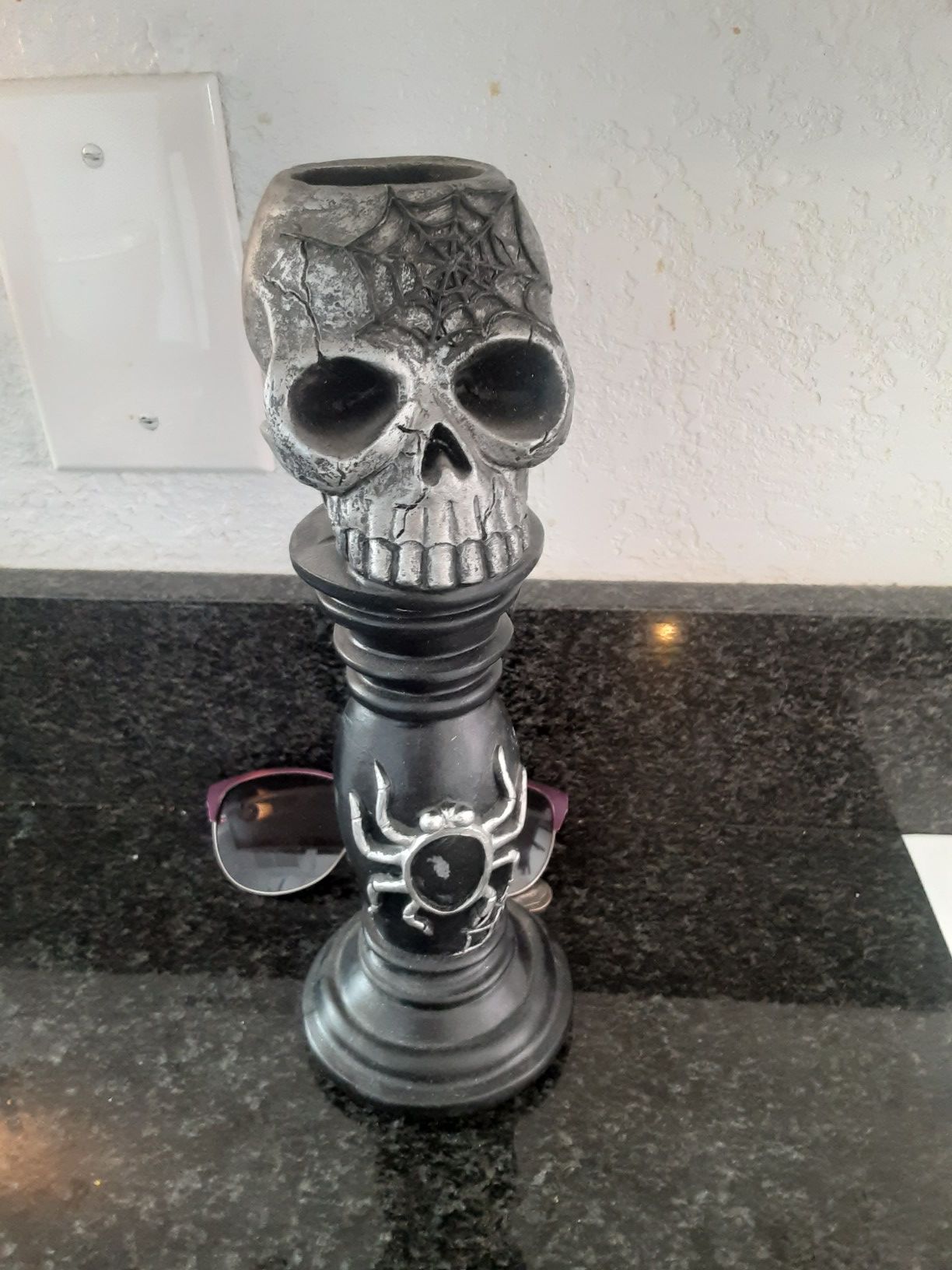 Candle Holder, Skull Design