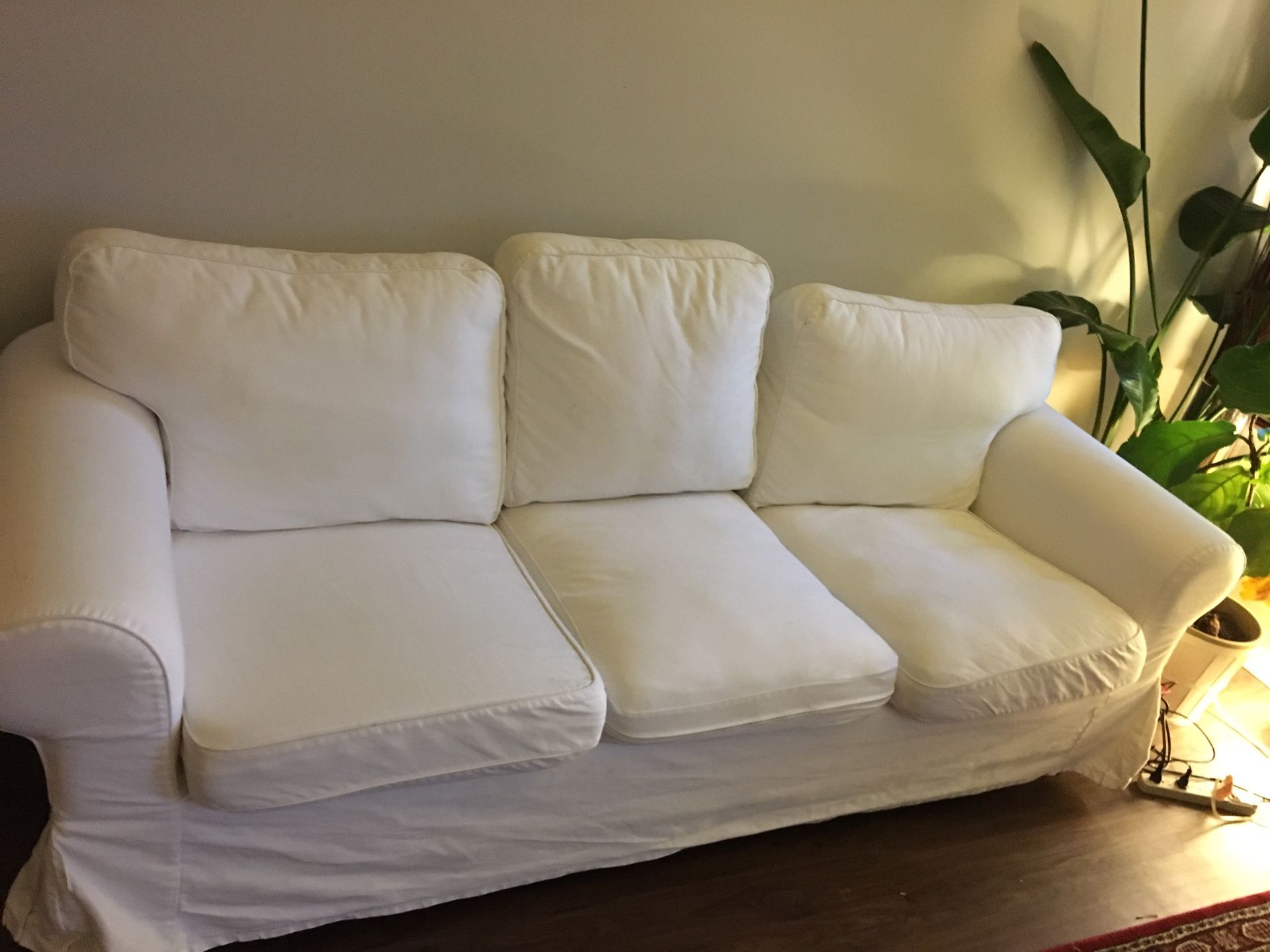 IKEA couch sofa white and grey covers (2) included