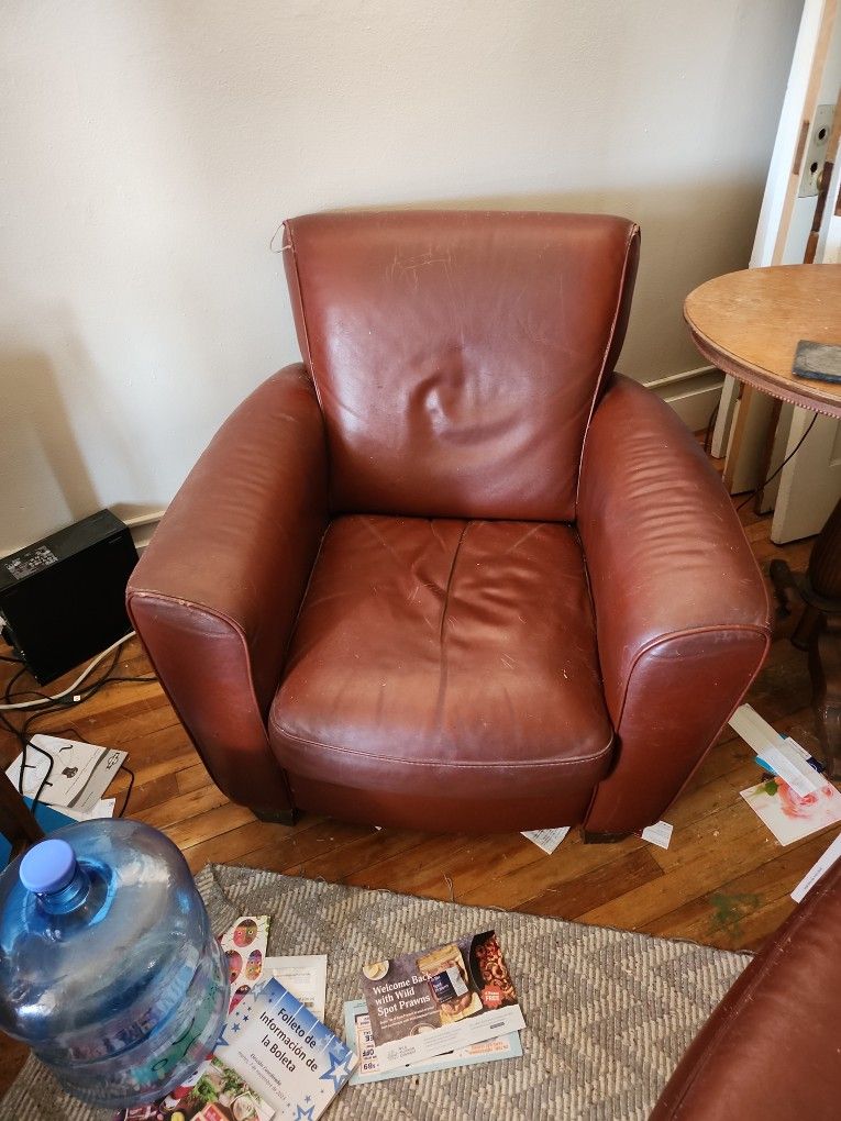 Leather Loveseat ,chair, and Ottoman 