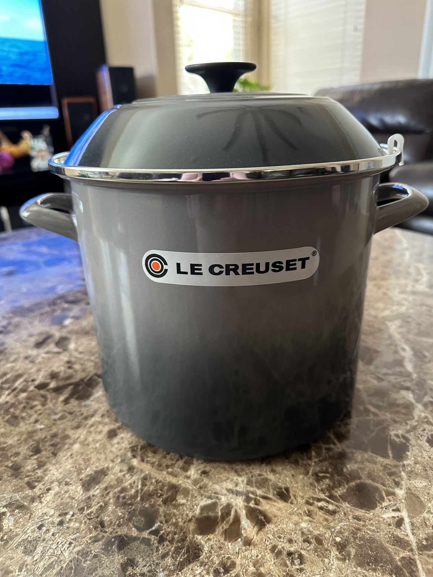 Le Creuset Covered stockpot 10qt Oyster Color
