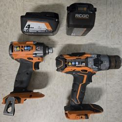 RIDGID Impact Hammer Drill 4.0 ah Batteries Tools