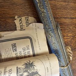 Antique Gold Leaf Wood Frame Featuring Gilt Gesso and Carved Details