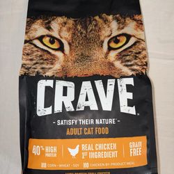 Crave Adult cat food chicken 2lb bag brand new never opened