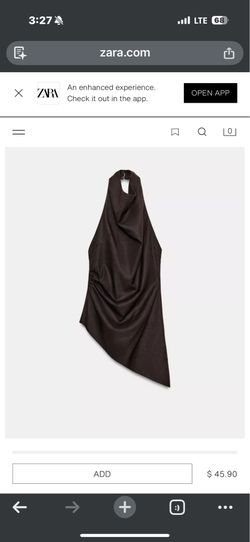 Linen halter top. DARK BROWN