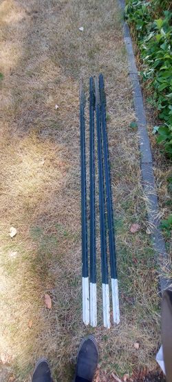 Four 6' Green Steel Fence T-Posts