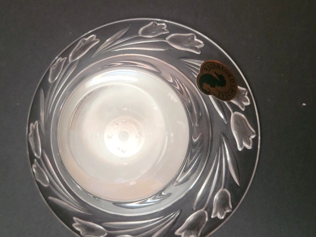 Waterford Crystal Tea Light Candle Holder Tulips