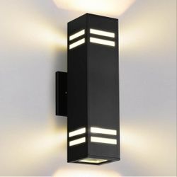 15" Black Modern Outdoor Wall Light with 3-Sided Frosted Glasses
E26 Base,UL listed,Aluminum Up and Down Lights Outdoor Exterior Wall Light Fixture Po