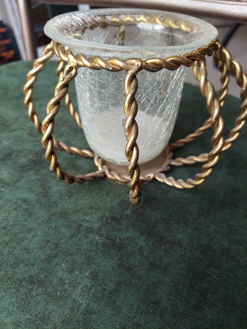 Rope Brass Candle Holder