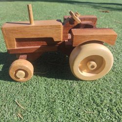 Handmade Wood Toy 2 Wheel Drive Tractor