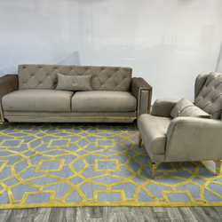 ( Delivery Available ) Bhutan Gray Couch Set with Sleeper Storage