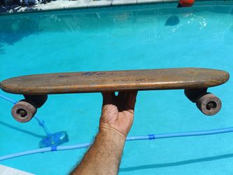 Vintage 1960's Wooden 22" Skateboard 