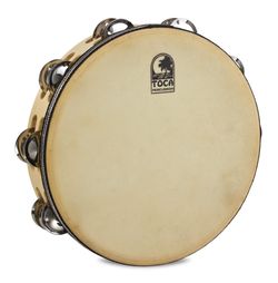 Toca Player's Series Wood Tambourine, 10" Double Row w/ Head