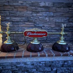 Vintage Budweiser Pool Table Light