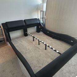 HUGE Leather California King Bed Frame Perfect Condition 