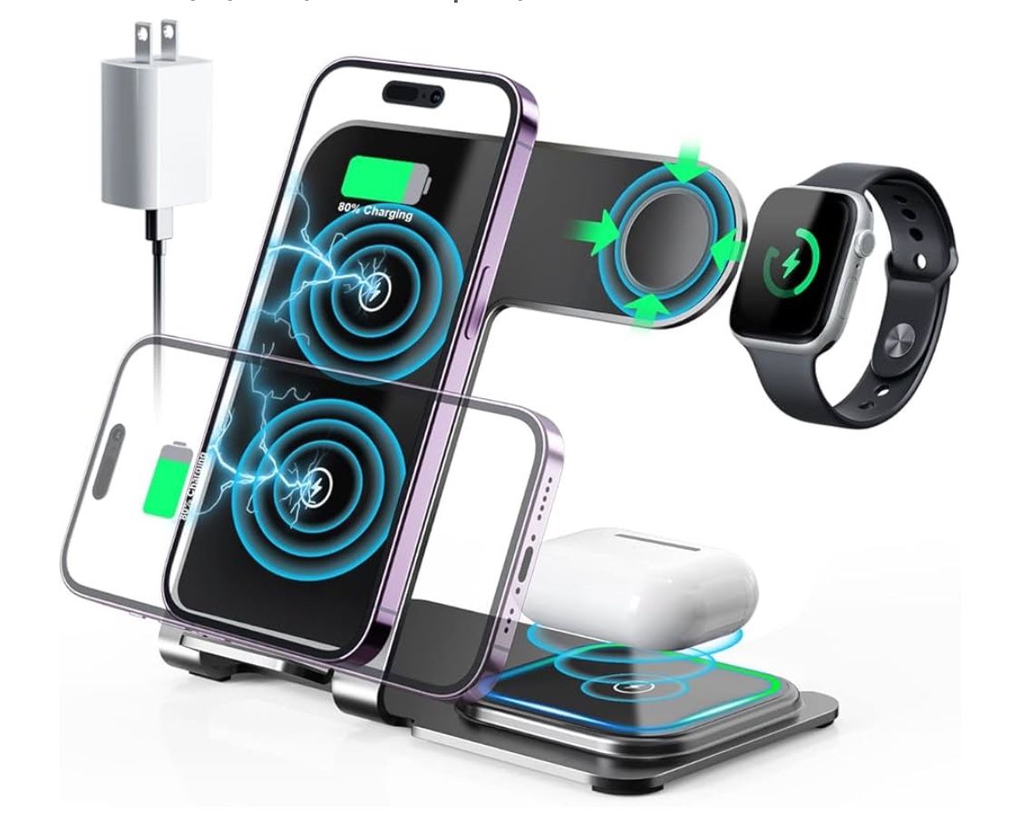 Charging Station, for Apple iPhone, iWatch & AirPods, Multiple Android Devices