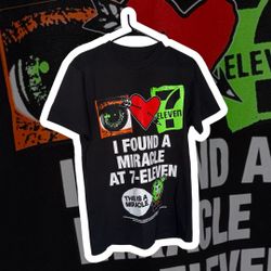 7-Eleven “I Found A Miracle” Graphic T-Shirt Black Size Medium Streetwear Exclusive