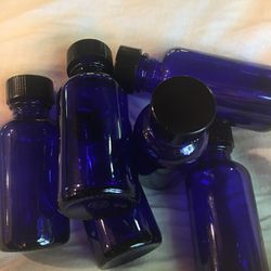Small Cobalt blue bottles