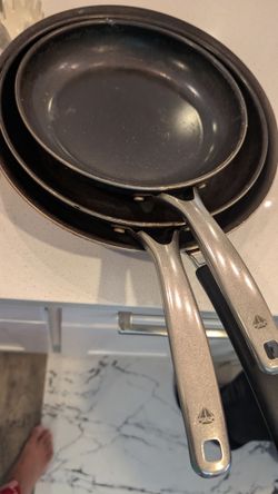 Heavily used pans and utensils