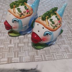Colorful Gecko Fish Salt And Pepper Shakers 