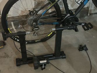 GT 29” Mountain Bike + Indoor Trainer + helmet  – $350
