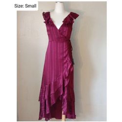 Burgendy Lulus Ruffle Dress !