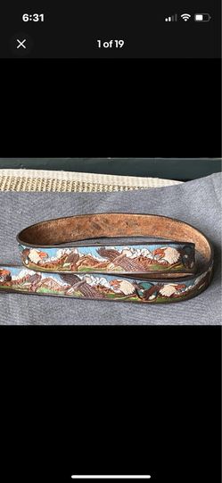 Men’s eagle belt leather