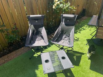 Cascade Mountain Tech High-Back Chairs and Table