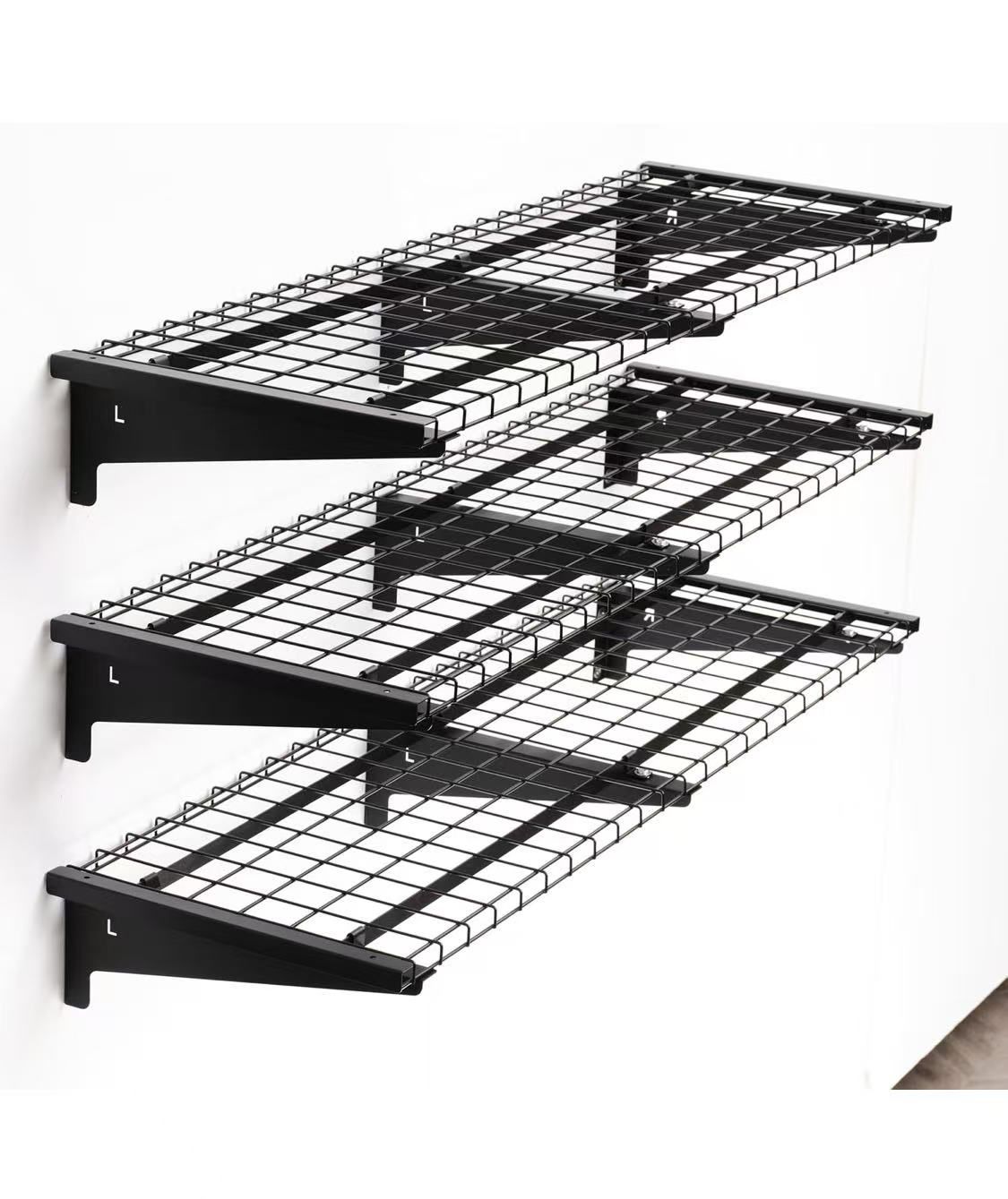 😀 3 Tier 1.3x4ft Garage Shelving Wall Mounted,Loads 900 lbs Garage Wall Shelving Heavy Duty,15.6-inch-by-48-inch Metal Wall Shelf,Sturdy Shelf for Wa