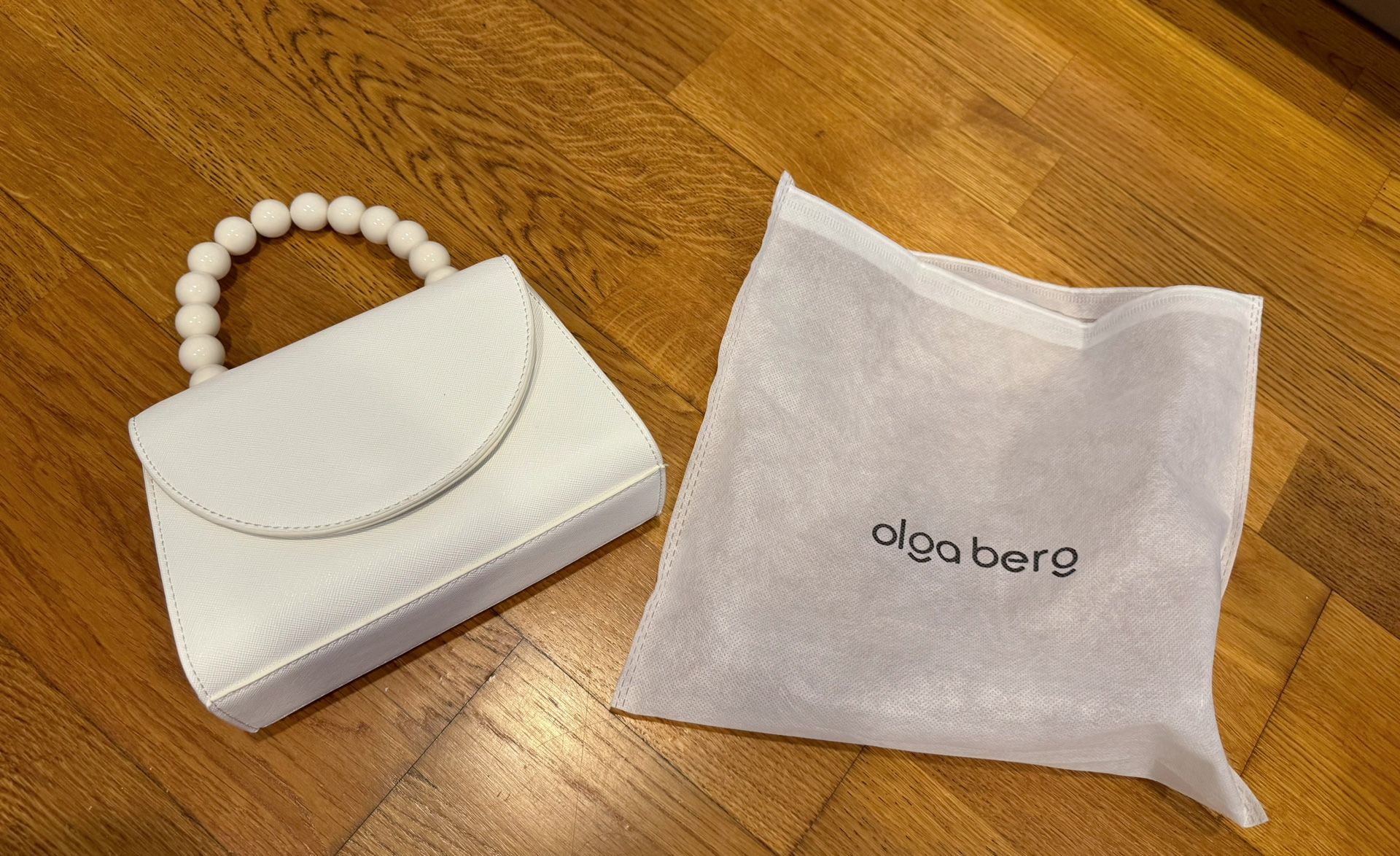 Olga Berg Peta Pearl Handle Bag White