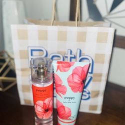 New Bath & Body Works Poppy Lotion And Perfume Set!