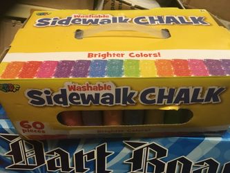 Washable Sidewalk Chalk 60 Pieces Brighter Colors - Kids Outdoor Art - NEW