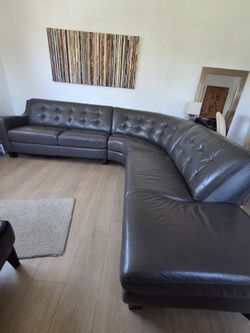 109" leather couch