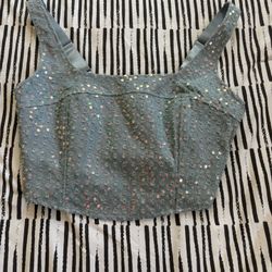 Sparkly Blue Crop Top