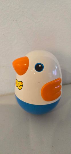 Vintage Roly Poly Bird Wobble Toy Chime Penguin Playskool