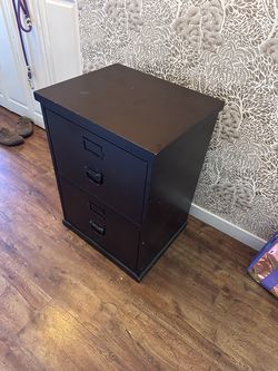Dark Wood File Cabinet
