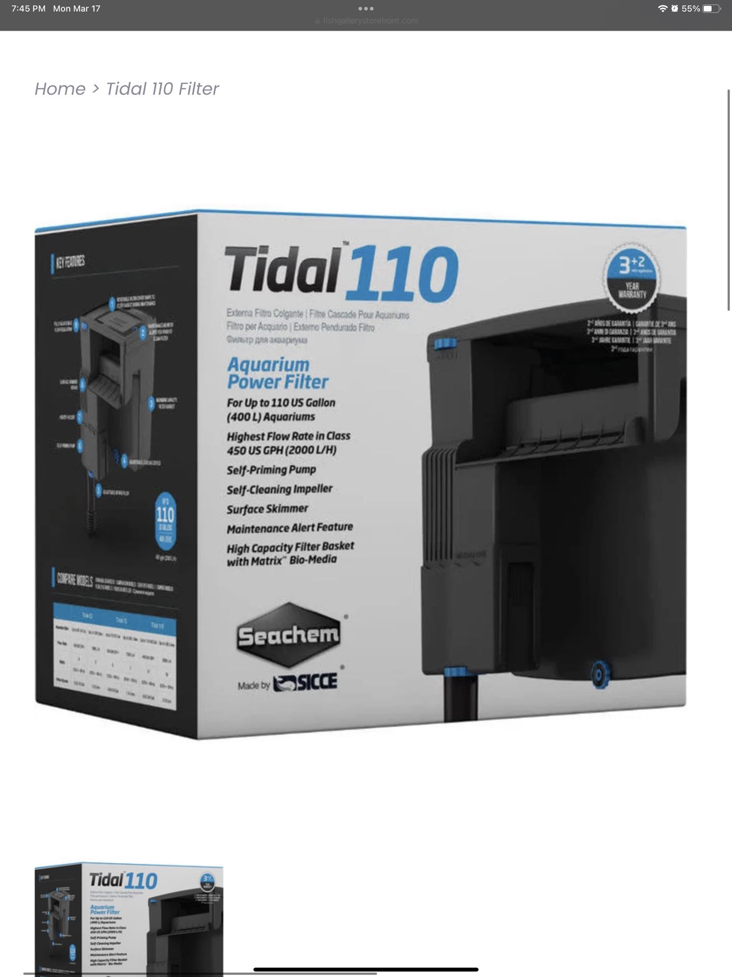 Seachem 110 Tidal