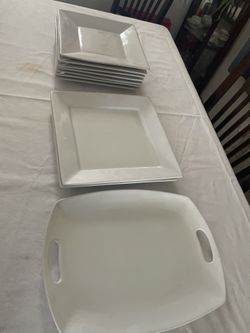 White Serving Play Trays