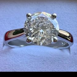 18k White Gold Plated Wedding Ring Lab Diamond 